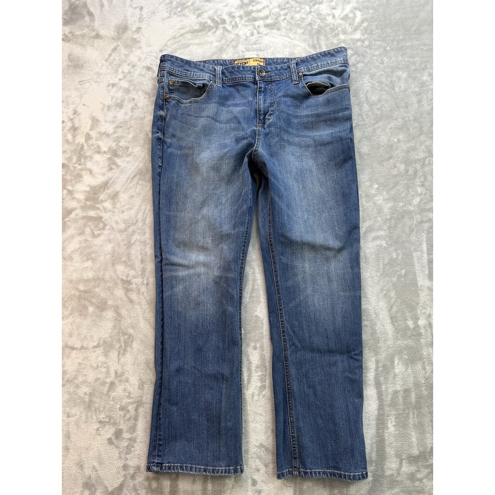 Seven7 Jeans Mens Sz 38x32 Dark Blue Straight Fit Stretch Western Cowboy Rodeo